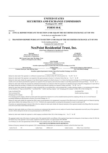 Thumbnail NexPoint Residential Trust 10-K Annual Report 2024