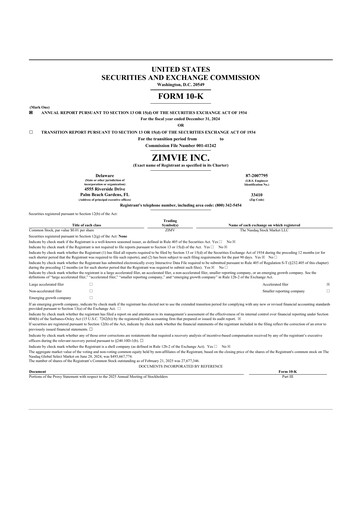 Thumbnail ZimVie 10-K Annual Report 2024