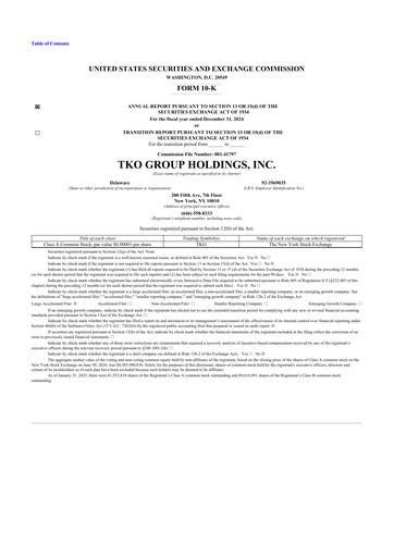 Thumbnail TKO Group Holdings 10-K Annual Report 2024
