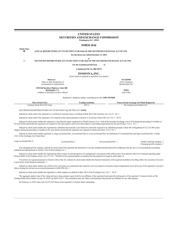 Thumbnail Innoviva 10-K Annual Report 2024