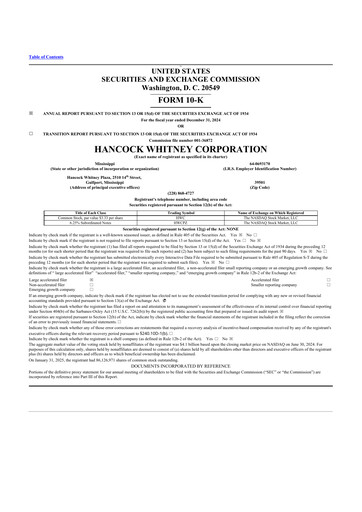 Thumbnail Hancock Whitney 10-K Annual Report 2024