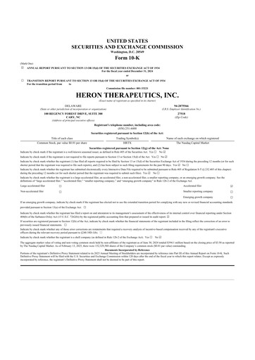 Thumbnail Heron Therapeutics 10-K Annual Report 2024