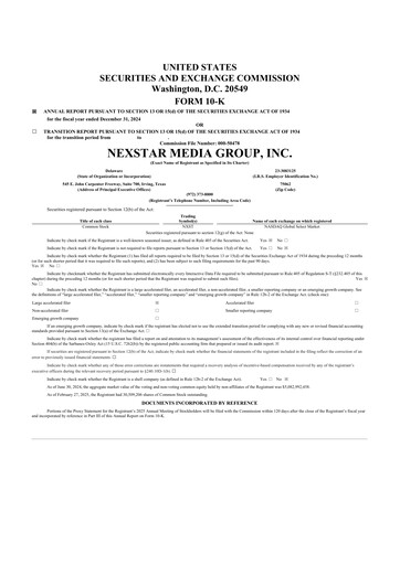Thumbnail Nexstar Media Group
 10-K Annual Report 2024