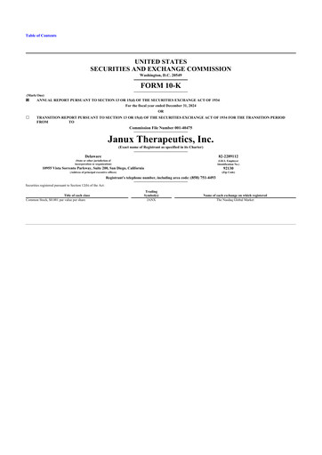Thumbnail Janux Therapeutics 10-K Annual Report 2024