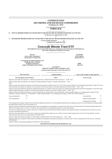 Thumbnail Grayscale Bitcoin Trust 10-K Annual Report 2024