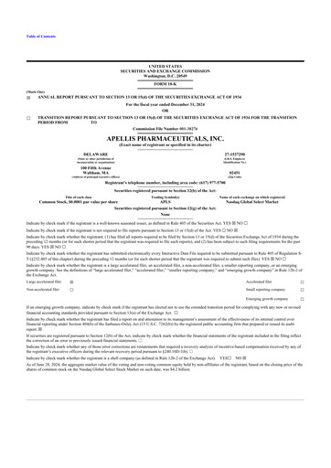 Thumbnail Apellis Pharmaceuticals 10-K Annual Report 2024