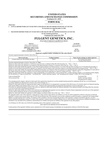 Thumbnail Fulgent Genetics
 10-K Annual Report 2024