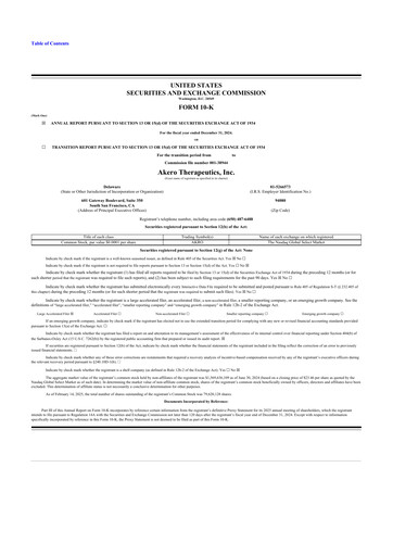 Thumbnail Akero Therapeutics 10-K Annual Report 2024