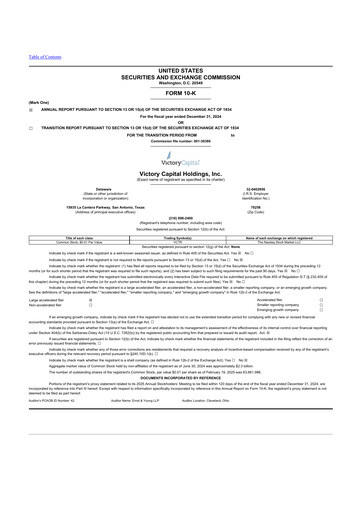 Thumbnail Victory Capital 10-K Annual Report 2024