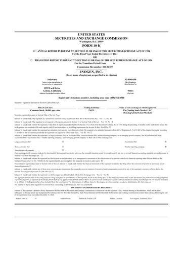 Thumbnail Inogen 10-K Annual Report 2024