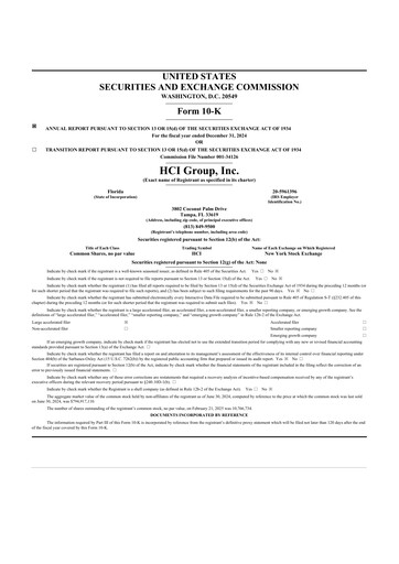 Miniature HCI Group
 10-K Rapport annuel 2024