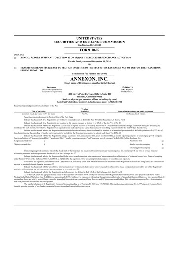 Thumbnail Annexon 10-K Annual Report 2024