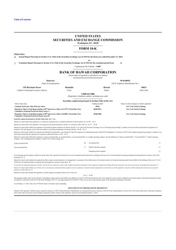 Thumbnail Bank of Hawaii
 10-K Annual Report 2024