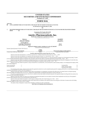 Thumbnail Amylyx Pharmaceuticals 10-K Annual Report 2024
