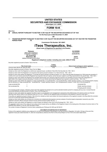 Thumbnail iTeos Therapeutics 10-K Annual Report 2024