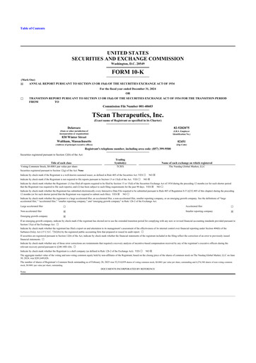 Thumbnail TScan Therapeutics 10-K Annual Report 2024