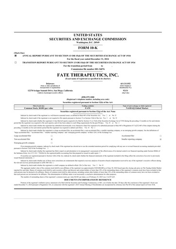 Thumbnail Fate Therapeutics
 10-K Annual Report 2024