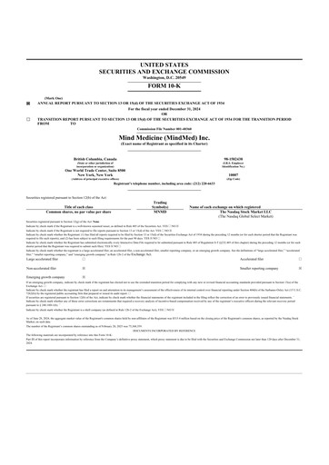 Miniature Mind Medicine (MindMed) 10-K Rapport annuel 2024