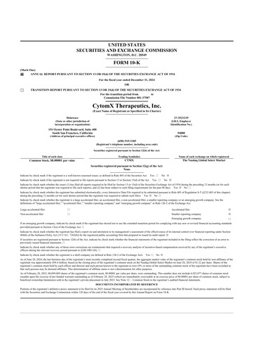 Thumbnail CytomX Therapeutics
 10-K Annual Report 2024