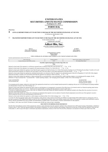 Thumbnail Adicet Bio 10-K Annual Report 2024