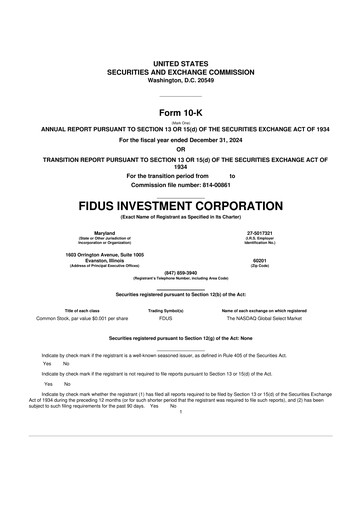 Thumbnail Fidus Investment Corporation 10-K Annual Report 2024