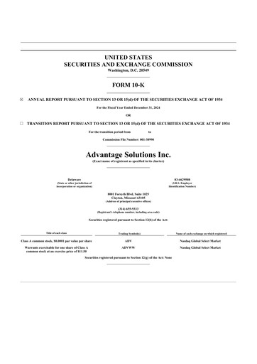 Thumbnail Advantage Solutions 10-K Annual Report 2024