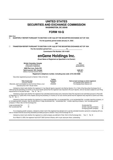 Miniature enGene 10-Q Rapport trimestriel 2025 