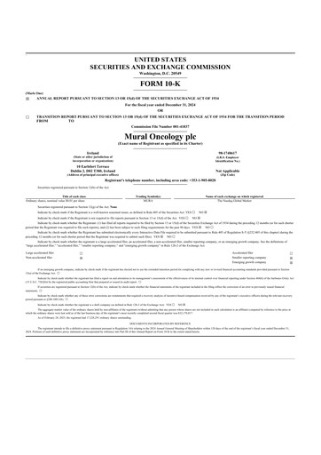 Thumbnail Mural Oncology 10-K Annual Report 2024