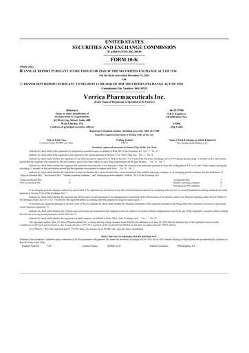 Thumbnail Verrica Pharmaceuticals 10-K Annual Report 2024