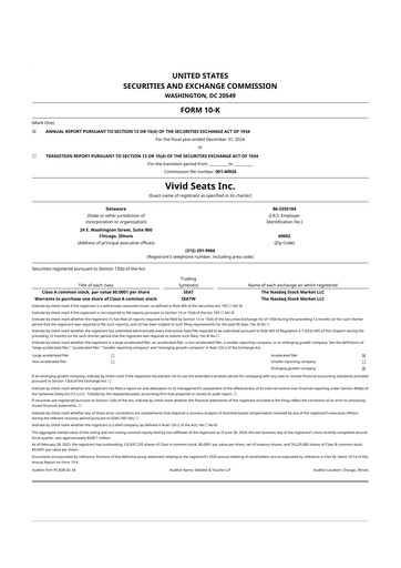 Thumbnail Vivid Seats 10-K Annual Report 2024