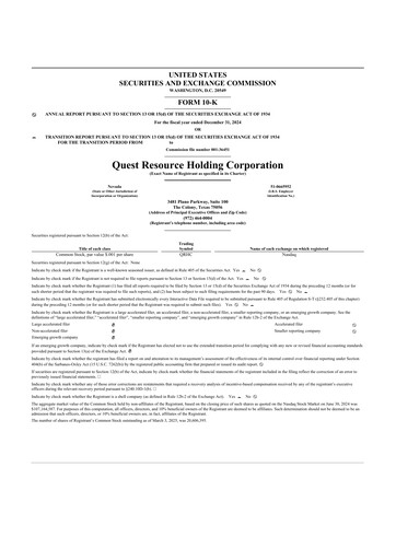 Thumbnail Quest Resource Holding 10-K Annual Report 2024