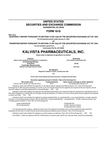 Thumbnail KalVista Pharmaceuticals 10-Q Quarterly Report FY2025 
