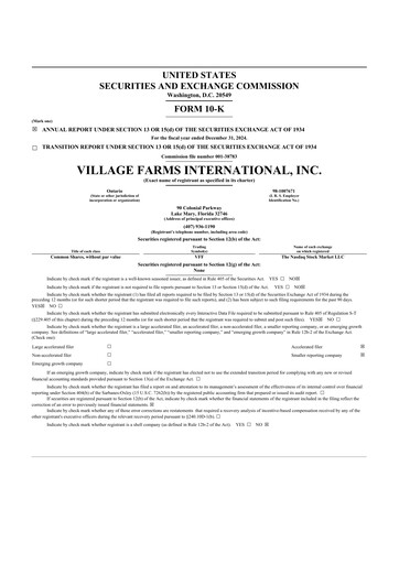 Thumbnail Village Farms International 10-K Annual Report 2024