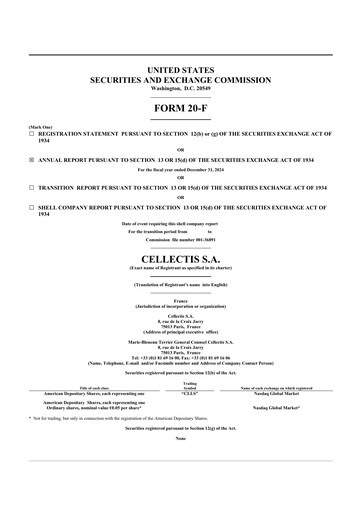 Thumbnail Cellectis 20-F Annual Report 2024