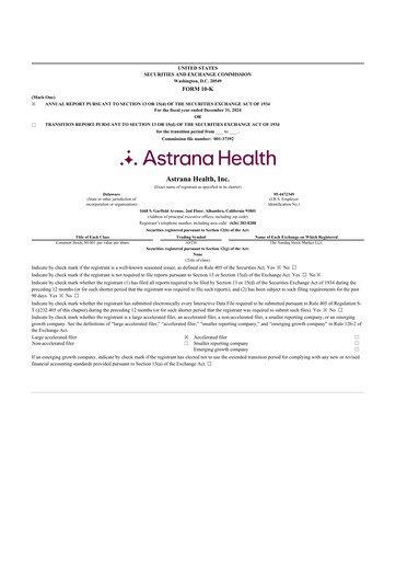Thumbnail Astrana Health 10-K Annual Report 2024
