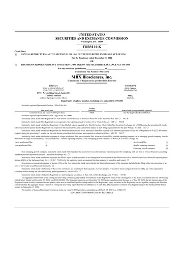 Thumbnail MBX Biosciences 10-K Annual Report 2024