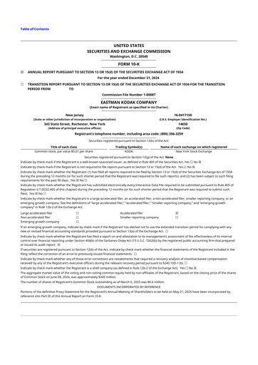 Thumbnail Eastman Kodak Company 10-K Annual Report 2024