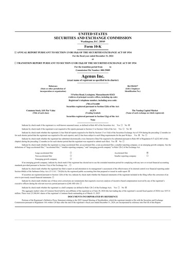 Thumbnail Agenus
 10-K Annual Report 2024