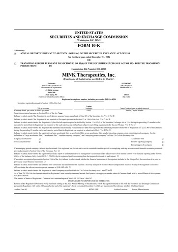 Thumbnail MiNK Therapeutics 10-K Annual Report 2024