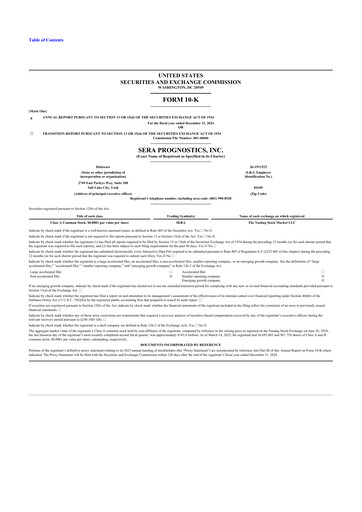 Thumbnail Sera Prognostics 10-K Annual Report 2024