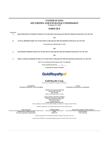 Vorschaubild Gold Royalty Corp 20-F Jahresbericht 2024