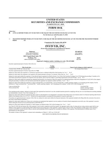 Thumbnail Invivyd 10-K Annual Report 2024