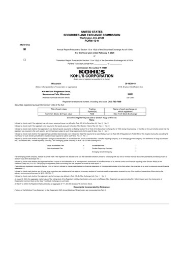 Thumbnail Kohl's
 10-K Annual Report 2024