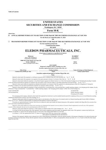 Thumbnail Eledon Pharmaceuticals 10-K Annual Report 2024