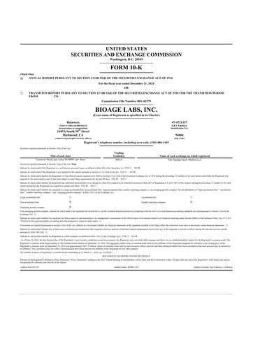 Thumbnail BioAge Labs 10-K Annual Report 2024