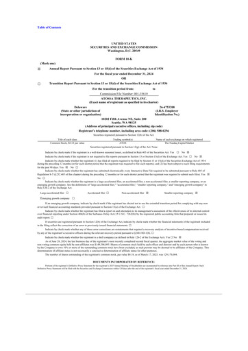 Thumbnail Atossa Therapeutics 10-K Annual Report 2024