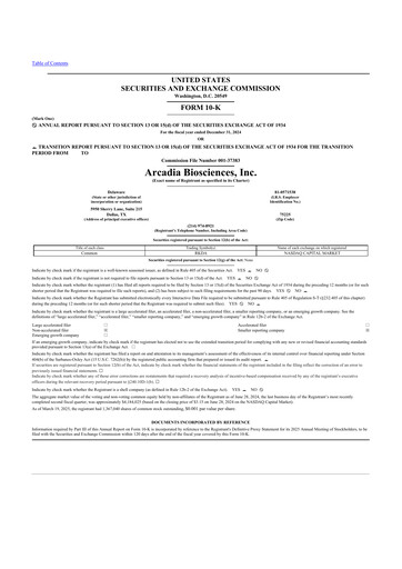Thumbnail Arcadia Biosciences 10-K Annual Report 2024