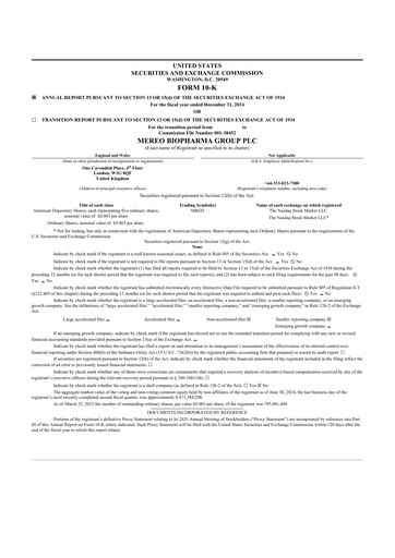 Thumbnail Mereo BioPharma Group 10-K Annual Report 2024