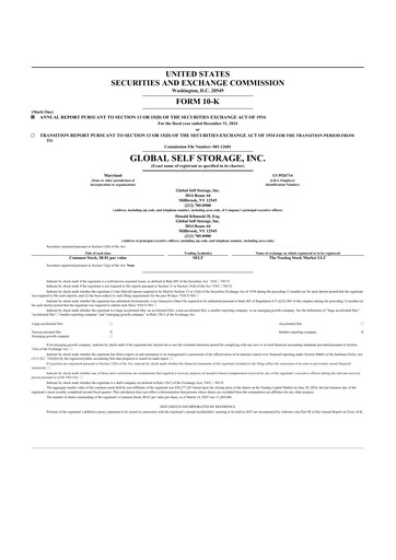 Vorschaubild Global Self Storage 10-K Jahresbericht 2024