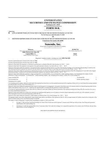 Thumbnail Sonendo 10-K Annual Report 2024